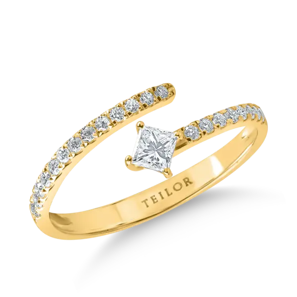 Inel din aur galben cu diamante de 0.38ct
