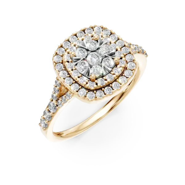 Inel din aur galben cu diamante microsetting de 0.7ct