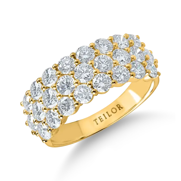 Inel din aur galben cu diamante microsetting de 2.3ct