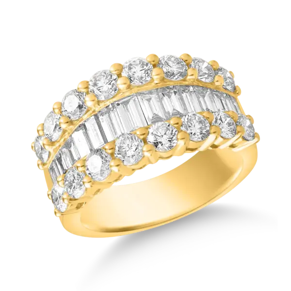 Inel din aur galben cu diamante microsetting de 3.3ct
