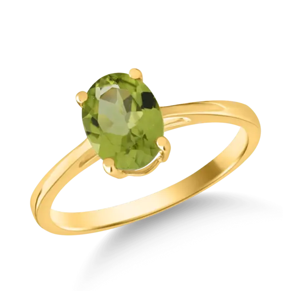 Inel din aur galben cu peridot oval de 1.2ct