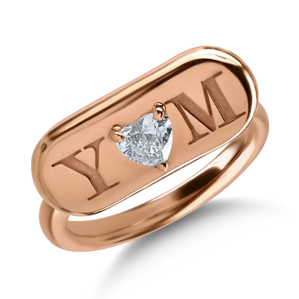 Inel din aur roz cu diamant heart de 0.3ct