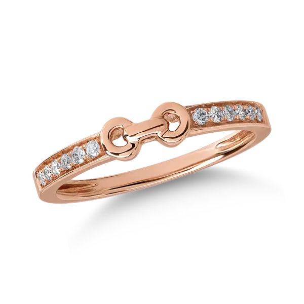 Inel din aur roz cu diamante de 0.11ct