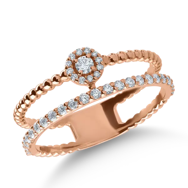 Inel din aur roz cu diamante de 0.28ct