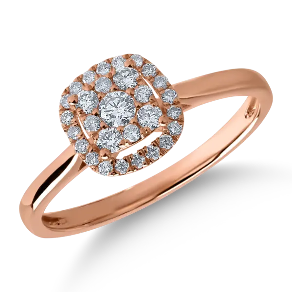 Inel din aur roz cu diamante de 0.291ct