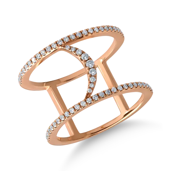 Inel din aur roz cu diamante de 0.34ct