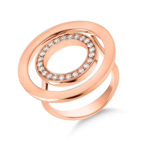 Inel din aur roz cu diamante de 0.3ct