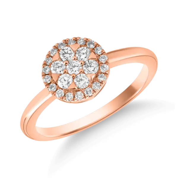 Inel din aur roz cu diamante de 0.42ct