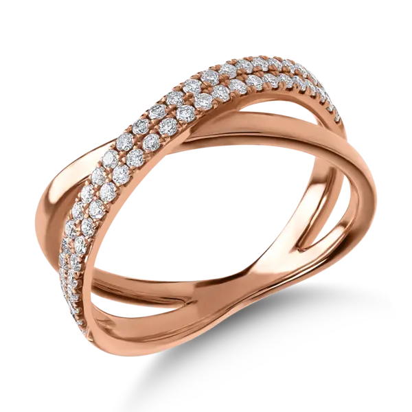 Inel din aur roz cu diamante de 0.42ct