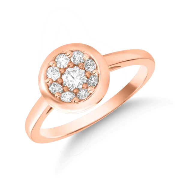 Inel din aur roz cu diamante de 0.43ct