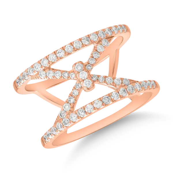 Inel din aur roz cu diamante de 0.51ct