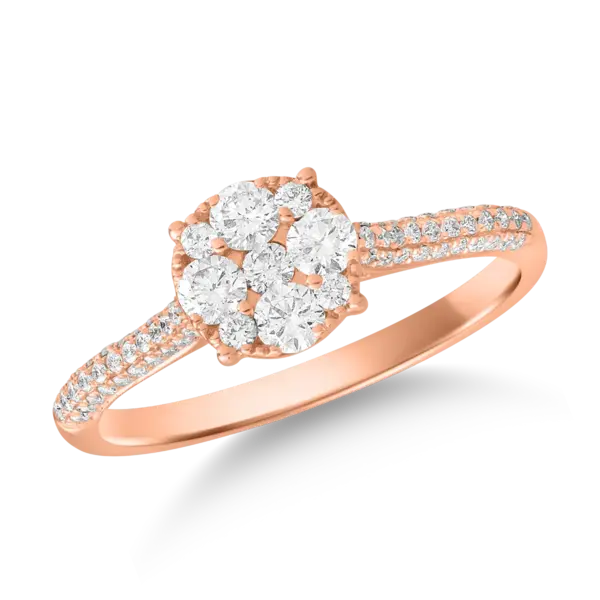 Inel din aur roz cu diamante de 0.53ct