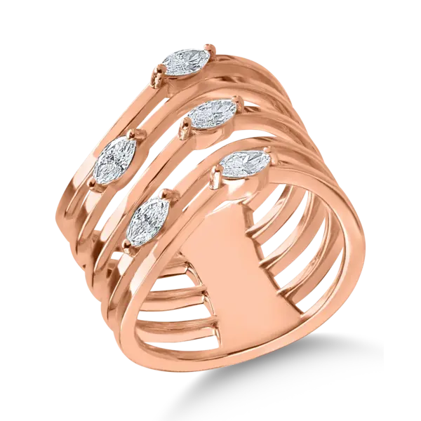 Inel din aur roz cu diamante de 0.62ct