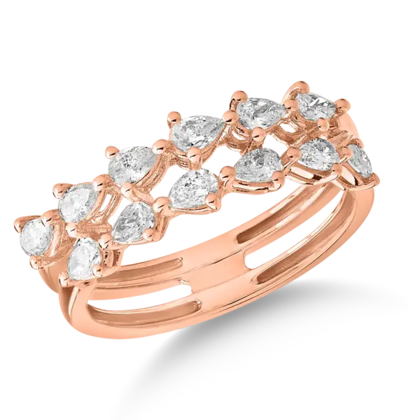 Inel din aur roz cu diamante de 0.698ct