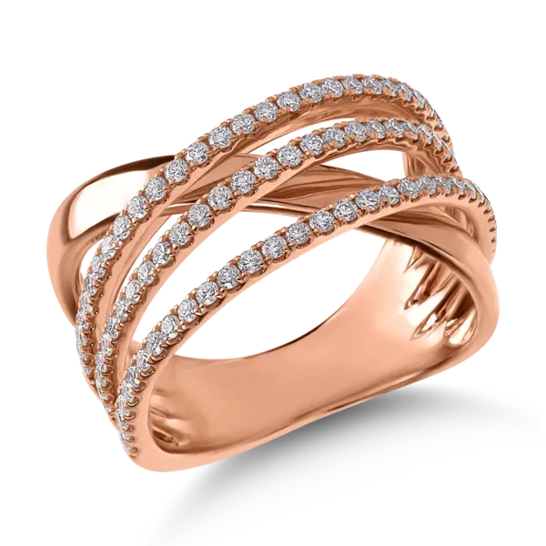 Inel din aur roz cu diamante de 0.98ct
