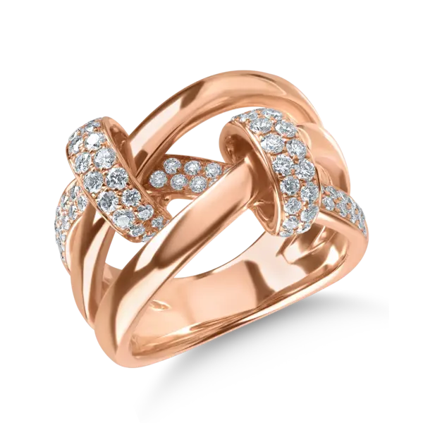 Inel din aur roz cu diamante de 0.9ct