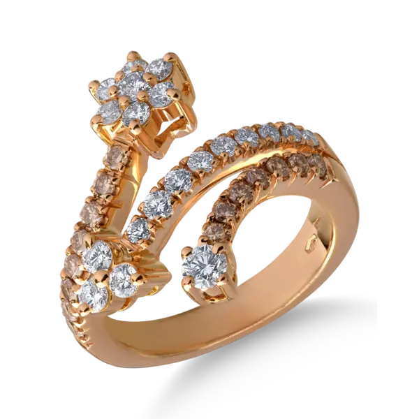 Inel din aur roz cu diamante de 1.23ct