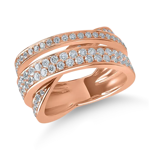 Inel din aur roz cu diamante de 1.2ct