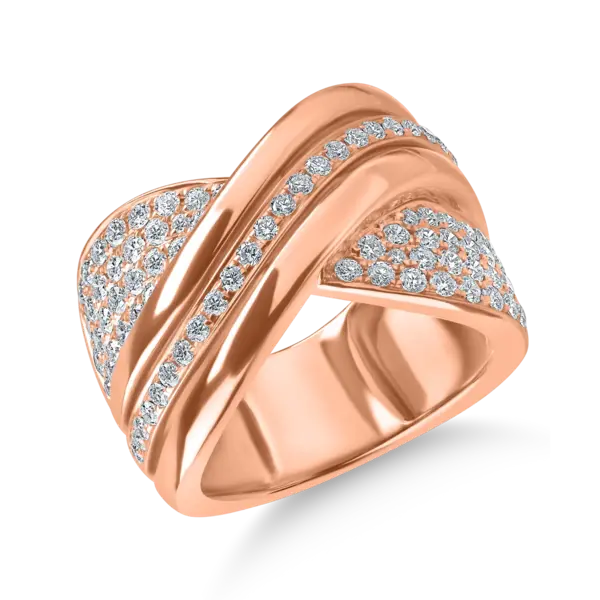Inel din aur roz cu diamante de 1.2ct