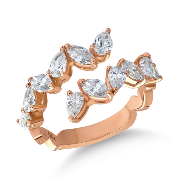 Inel din aur roz cu diamante de 1.6ct
