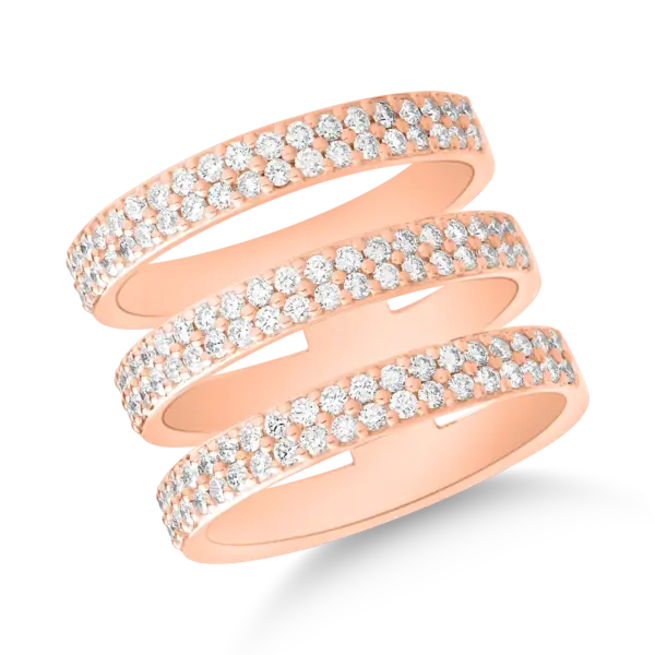 Inel din aur roz cu diamante de 1ct