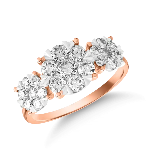 Inel din aur roz cu diamante de 1ct