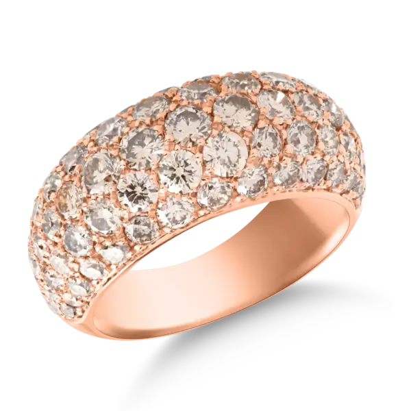 Inel din aur roz cu diamante maro de 3.5ct