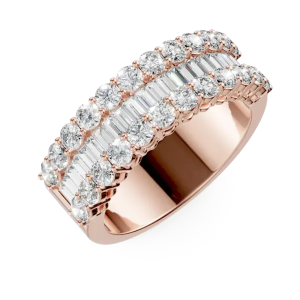 Inel din aur roz cu diamante microsetting de 2ct