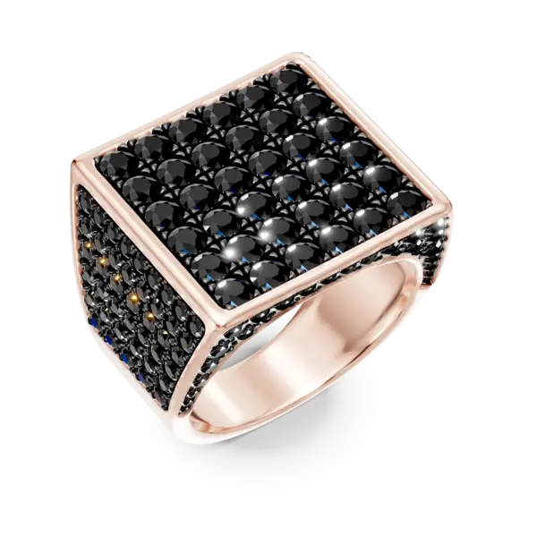 Inel din aur roz cu diamante negre de 2.7ct