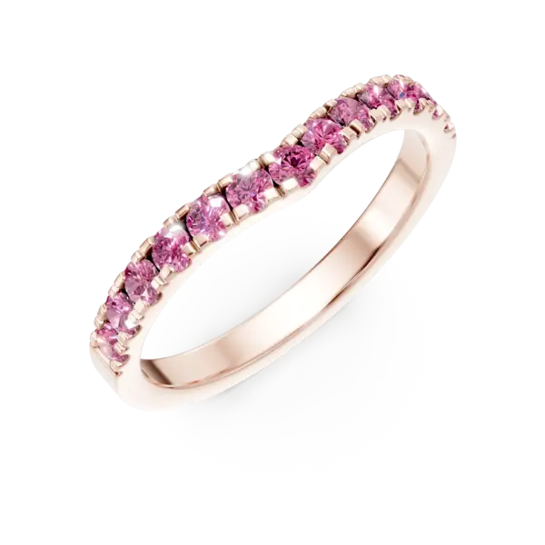 Inel din aur roz cu safire roz de 0.5ct