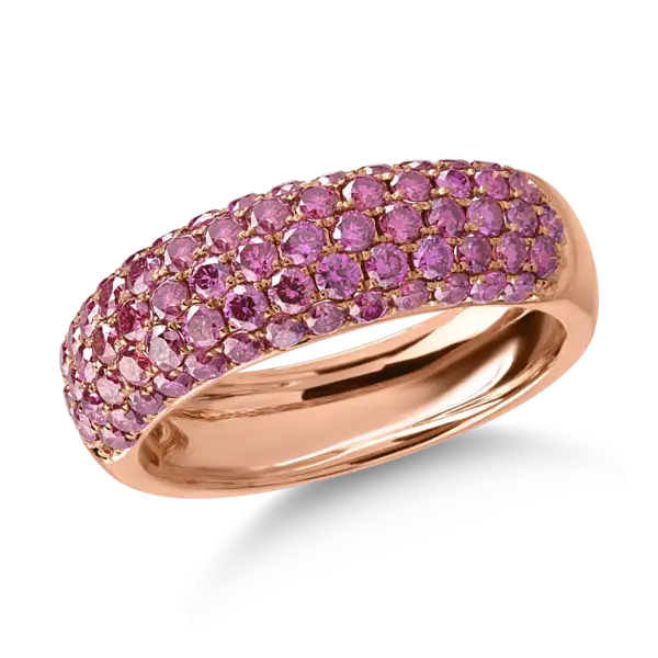 Inel din aur roz cu safire roz de 1.48ct