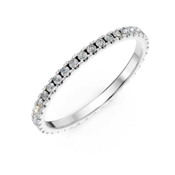 Inel eternity din aur alb cu diamant de 0.5ct