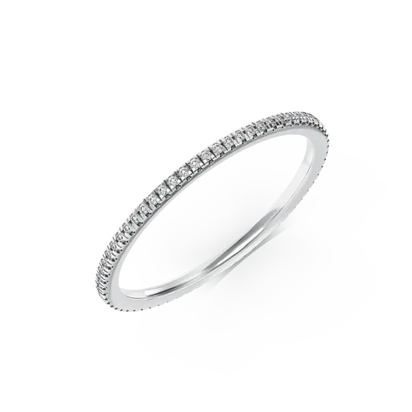 Inel eternity din aur alb cu diamante de 0.14ct