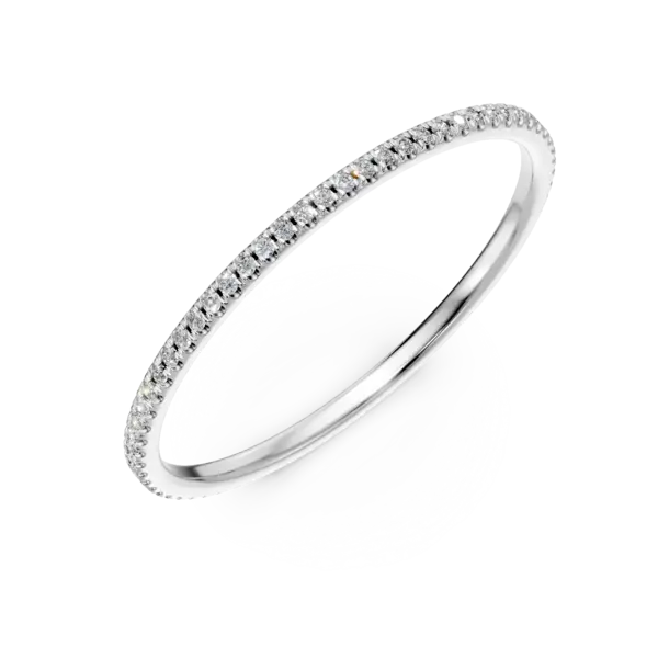 Inel eternity din aur alb cu diamante de 0.1ct