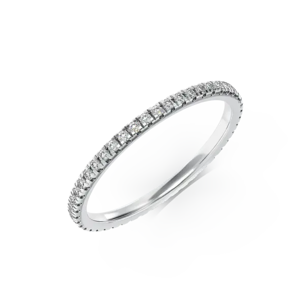 Inel eternity din aur alb cu diamante de 0.2ct