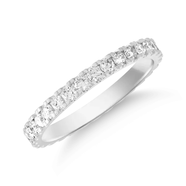 Inel eternity din aur alb cu diamante de 0.75ct