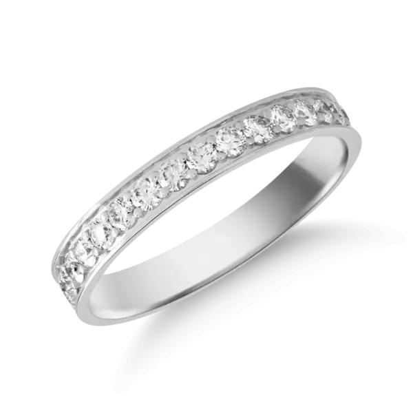 Inel eternity din aur alb cu diamante de 0.98ct