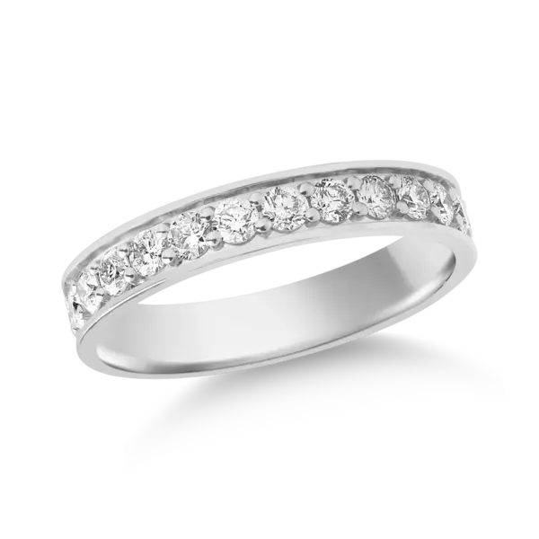 Inel eternity din aur alb cu diamante de 0.99ct