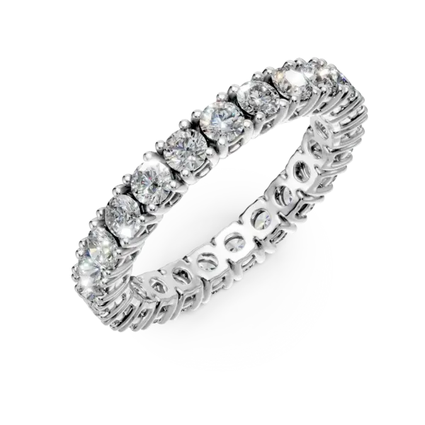 Inel eternity din aur alb cu diamante de 1.7ct