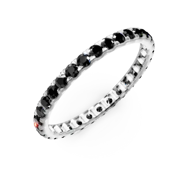 Inel eternity din aur alb cu diamante negre de 0.94ct