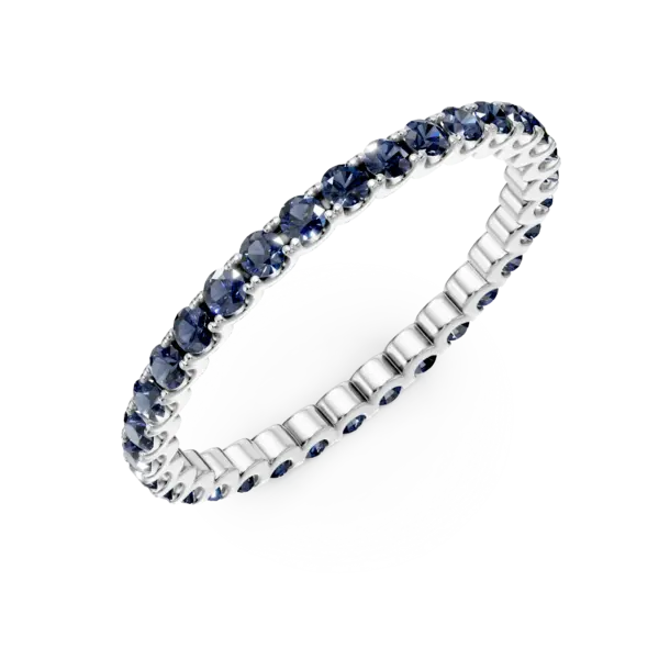 Inel eternity din aur alb cu safire de 0.7ct