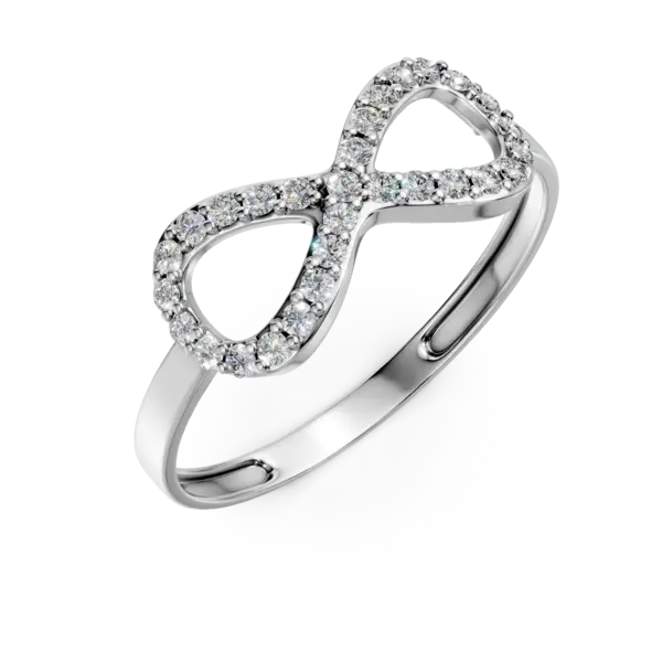 Inel eternity din aur alb cu zirconia microsetting
