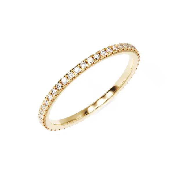 Inel eternity din aur galben cu diamante de 0.2ct