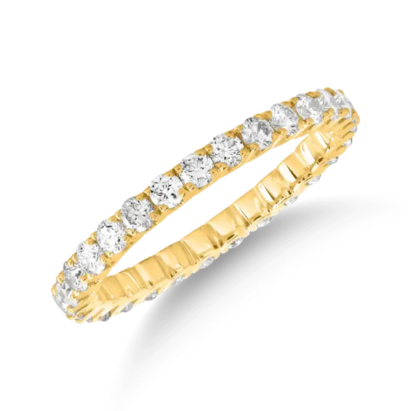 Inel eternity din aur galben cu diamante de 1ct