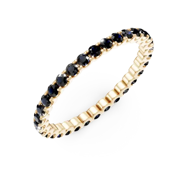 Inel eternity din aur galben cu safire de 0.5ct