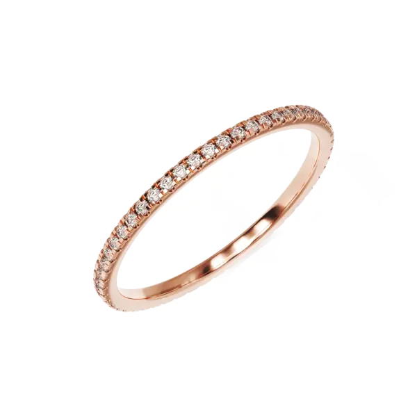 Inel eternity din aur roz cu diamante de 0.1ct
