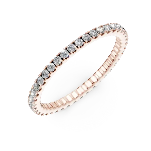 Inel eternity din aur roz cu diamante de 0.5ct