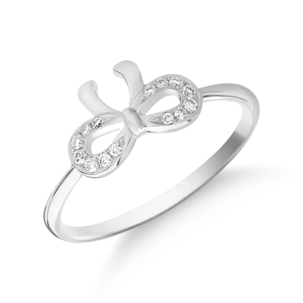 Inel fundita din aur alb cu diamante de 0.07ct