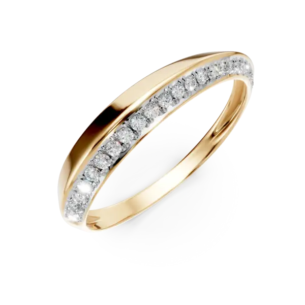 Inel geometric din aur galben cu diamante de 0.1ct