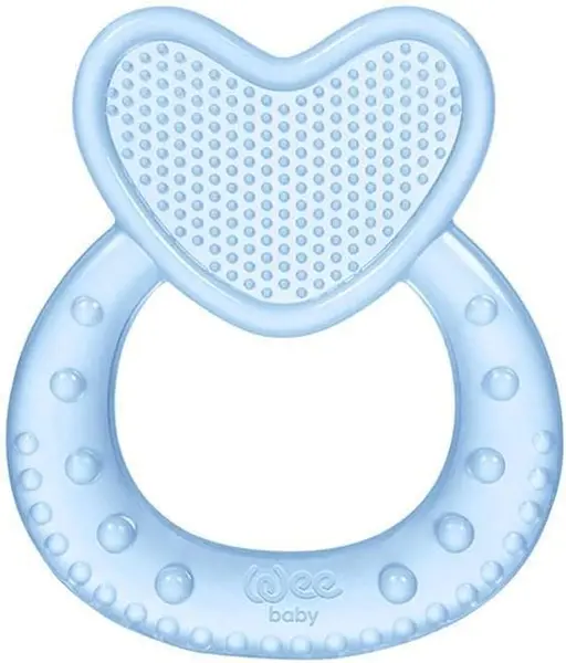 Inel gingival din silicon Wee Baby - Inimă, albastră